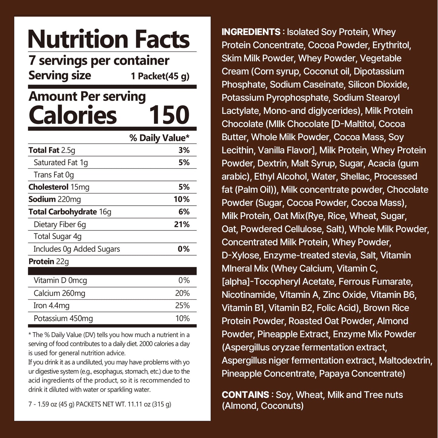 FLIMEAL Chocolate Protein Shake, 22g Protein, Low Sugar, Keto-Friendly, 1.59oz, 7 Packs with Crunchy Protein Balls