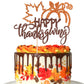 1 Pcs Happy Thanksgiving Cake Topper Glitter Maple Leaf Pumpkin Happy Friendsgiving Cake Pick Fall Harvest Give Thanks Cake Deco