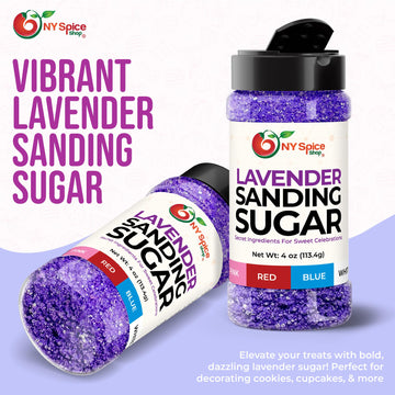 Ny Spice Shop Lavender Sanding Sugar For Memorial Day - 4 Ounce Sweet Colorful Edible Sprinkles For Candy Dish - Chocolate Sprin