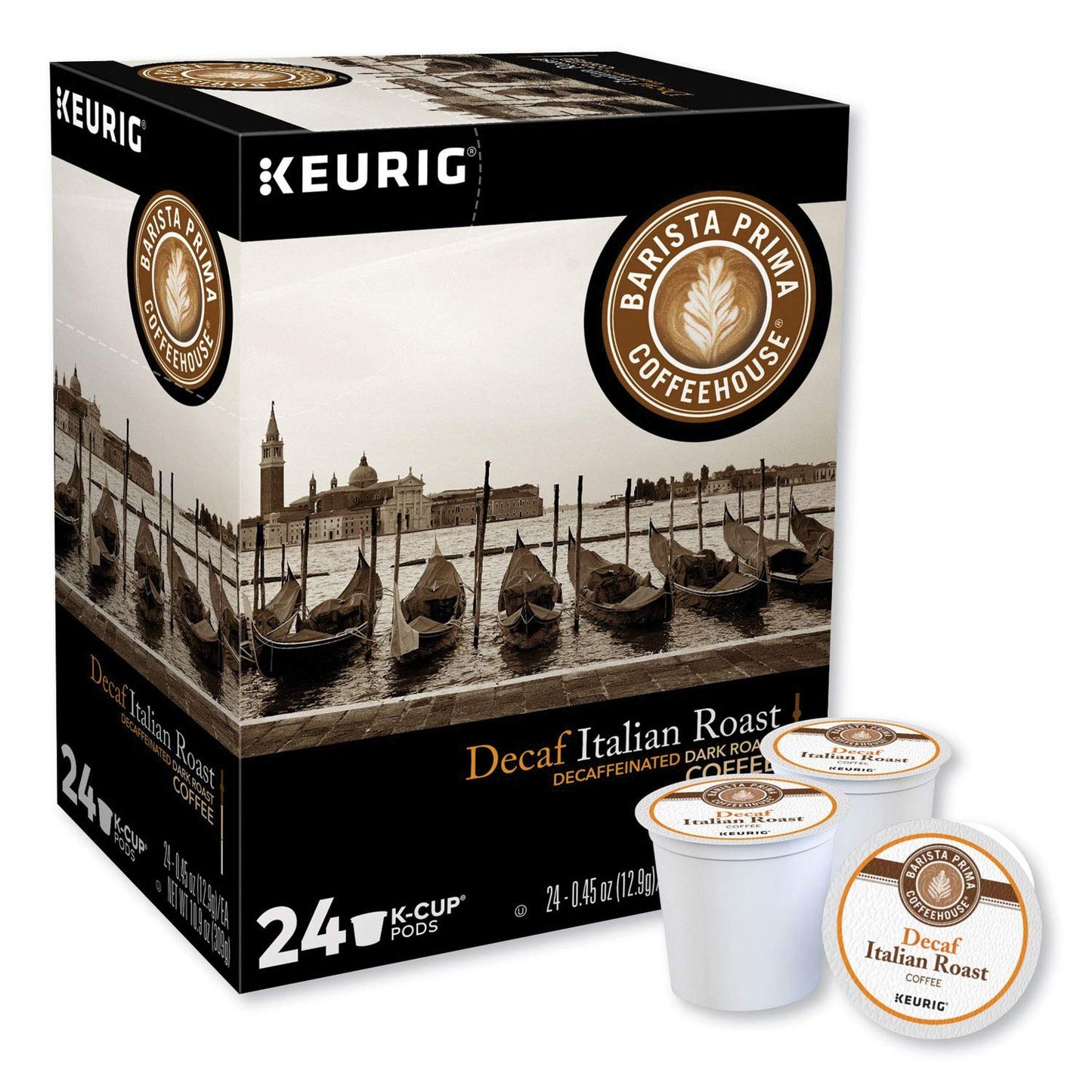 Barista Prima Decaf Coffee K-Cup, Italian Roast, 24 Count, White, Model 99555066241