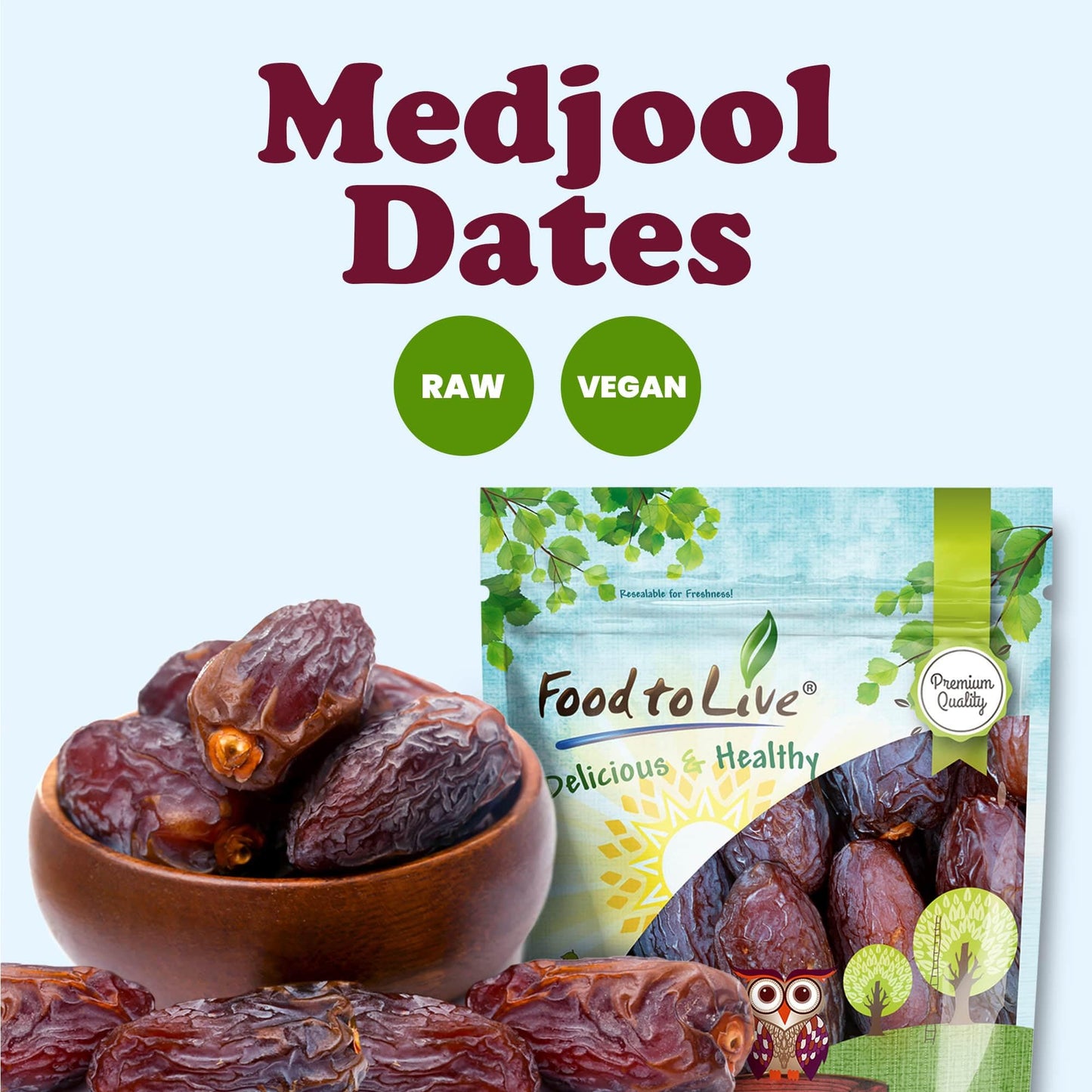 Medjool Dates, 2 Pounds - Non-GMO Verified, Raw, Vegan, Sirtfood