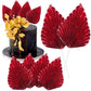 Gyufise Paper Palm Fan Cake Toppers, Light Red, 4.7x5.1 inches, Model ZN0680-16, Ideal for Birthday and Wedding Party Decorations