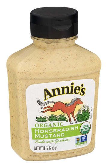 Annies Horseradish Mustard Certified Organic Gluten Free Non-Gmo 9 Oz