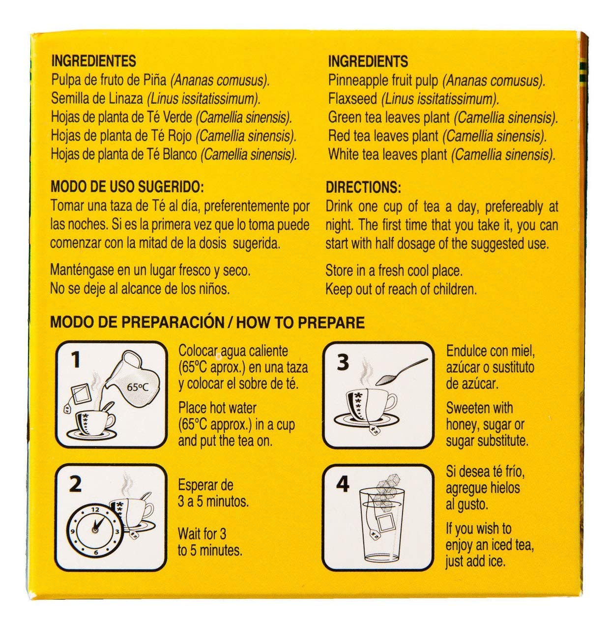 PIÑALIM GN + VIDA Pinalim Tea - Pineapple Based Tea with Red, Green, White Tea & Senna Leaf - Twin Pack (2 x 30 Tea Bags)