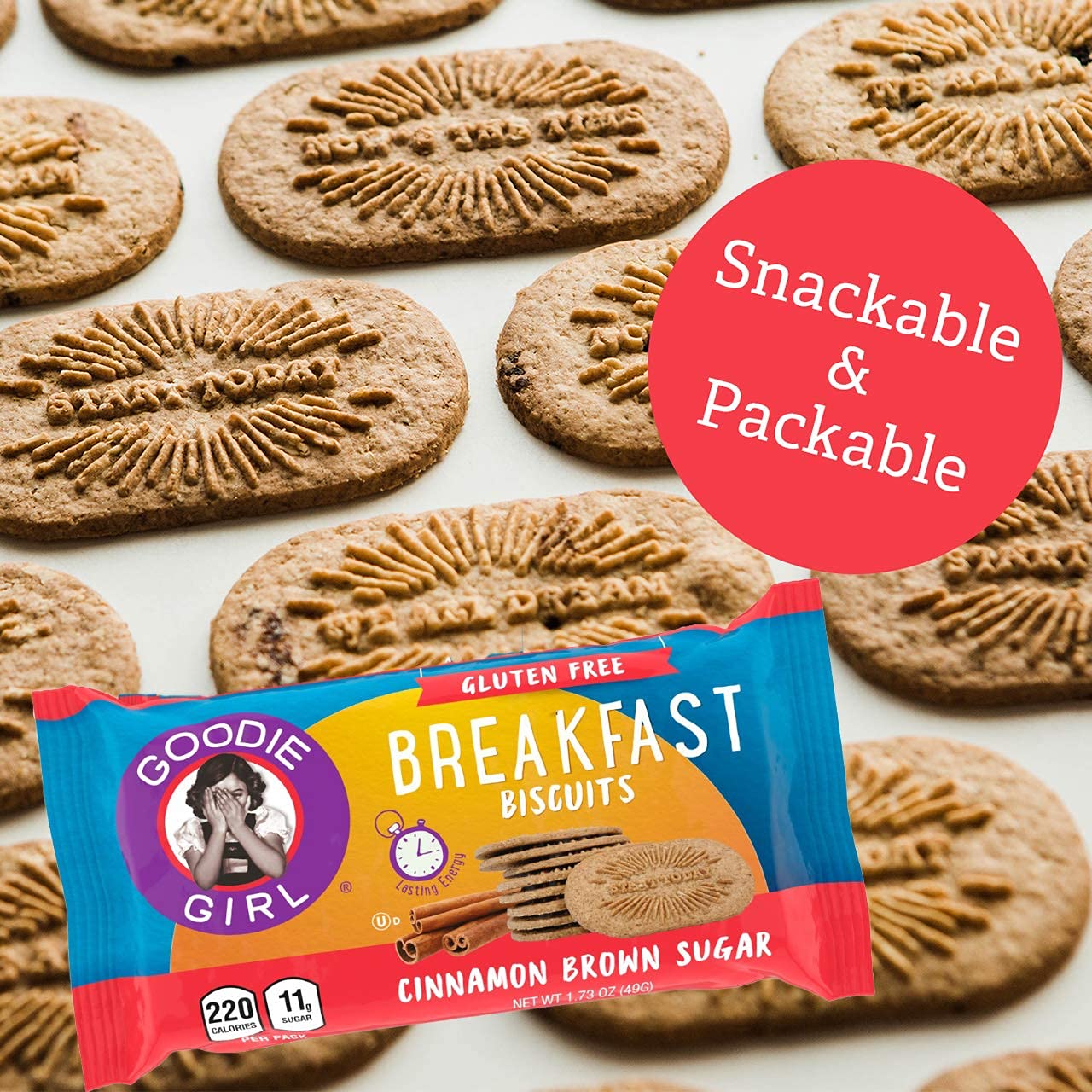 Goodie Girl Cookies Cinnamon Brown Sugar Breakfast Biscuits, Gluten Free, 1.73 oz (Pack of 16)