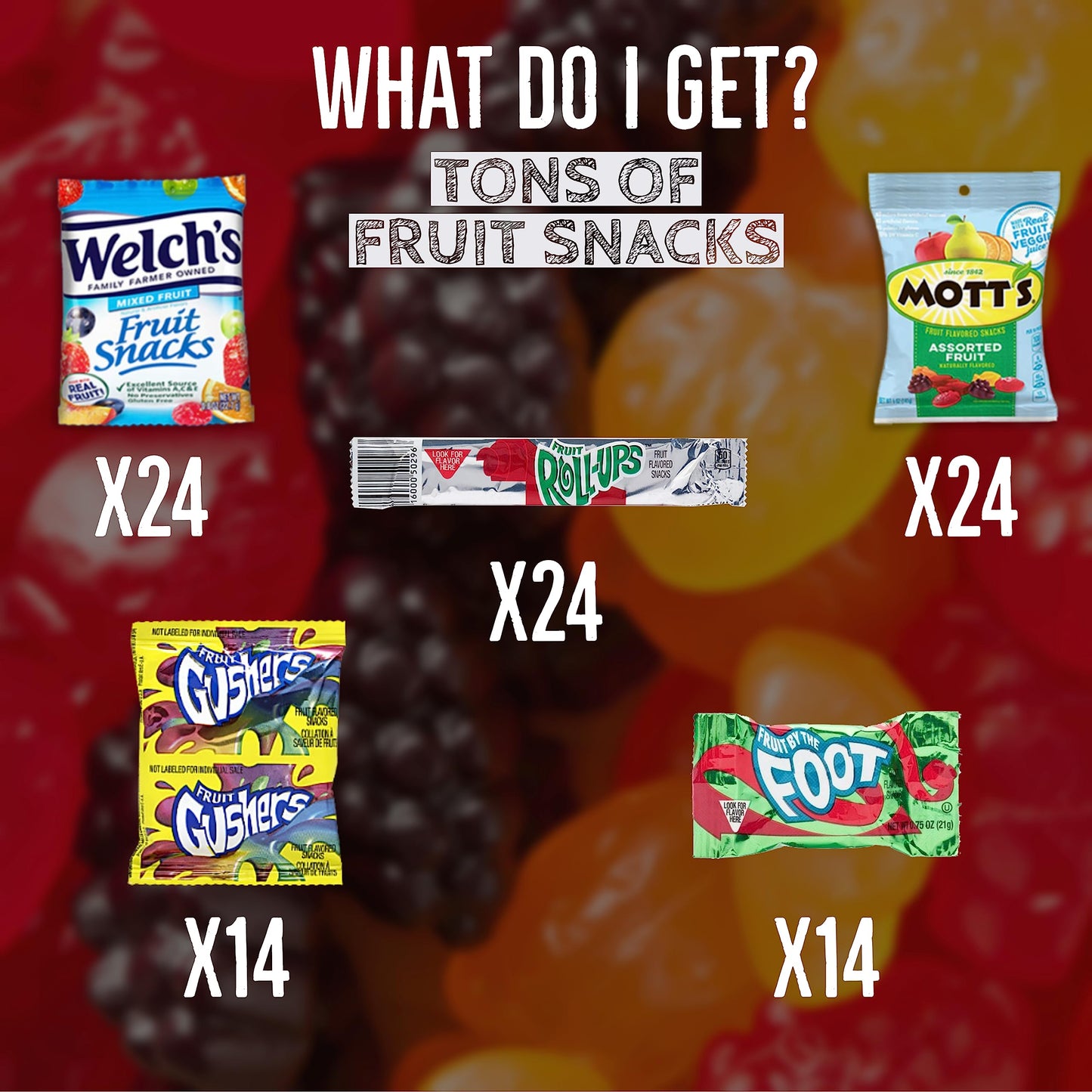 Fruit Snacks Bulk (100 Count) - by Bussin Boxes
