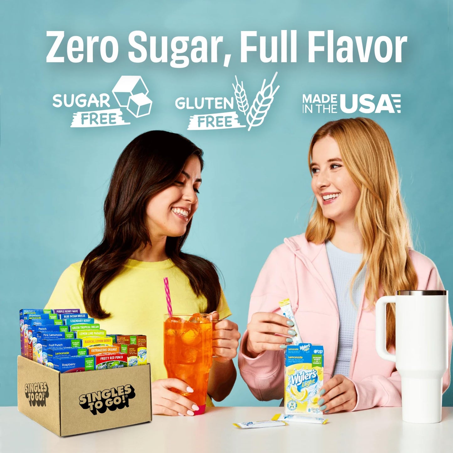 Wylers Light Sugar Free Drink Mix Variety Pack - 20 Flavors, 176 Packets, 0.1 Ounce Each