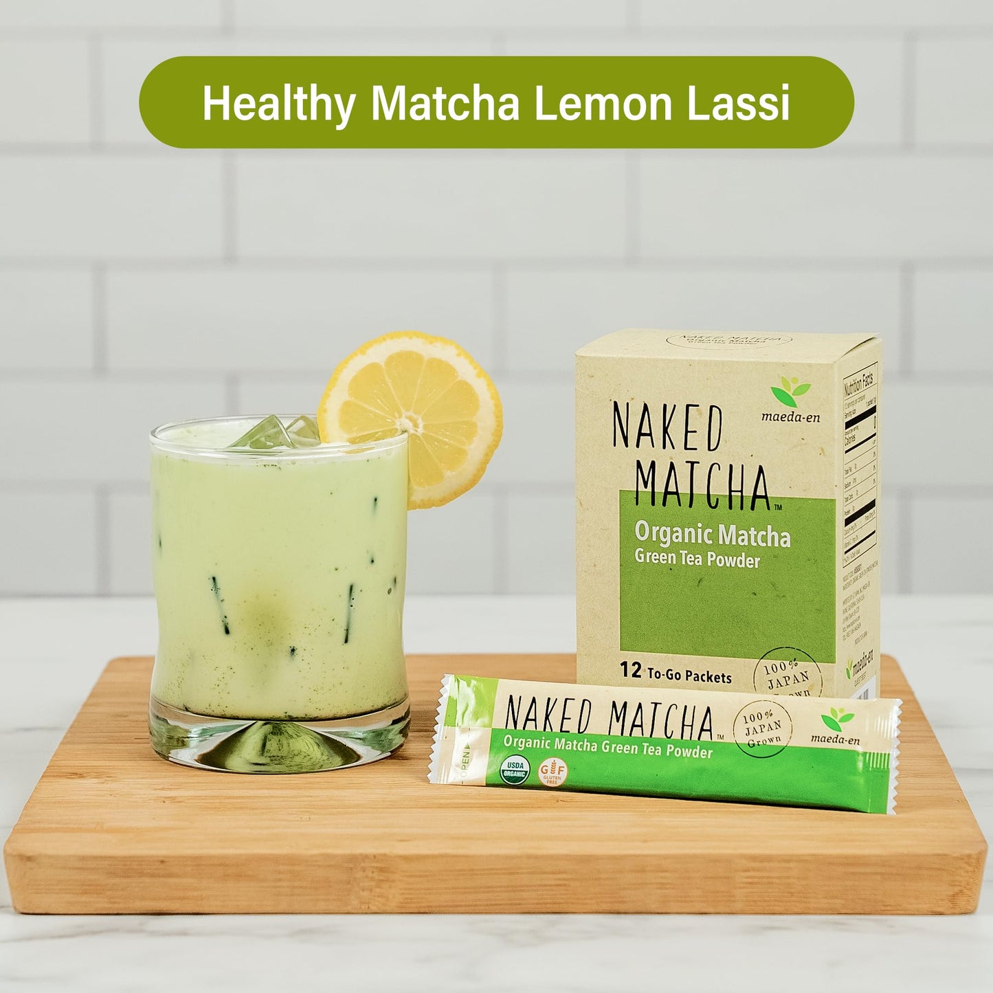 Maeda-En Naked Matcha Organic Matcha Green Tea Powder 12 Packets Smoothie Latte Hot Iced Drink Japanese Origin Green Tea Individ
