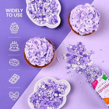 Purple Sprinkles For Cake Decorating, 3.52Oz Edible Star Sprinkles, Cupcake Sprinkles, Baking Sprinkles, Ice Cream Sprinkles, Co