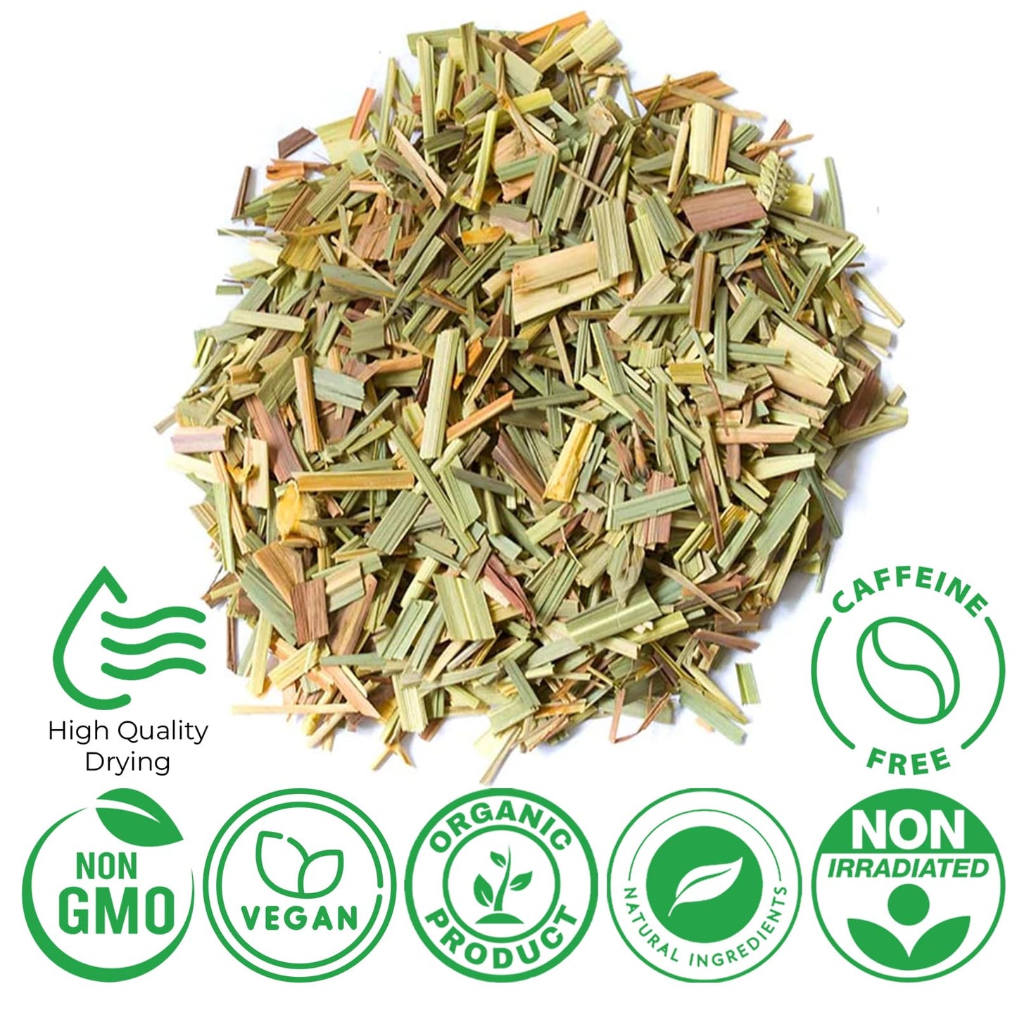 Cure Wid Pure Organic Dried Lemongrass - Cut & Sifted 1Lb In A Resealable Bag - Non-Gmo Lemon Grass For Tea, Cooking, Thai Cuisi