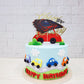 Gyufise 1Pcs Glitter Race Car Birthday Cake Topper Racing Happy Birthday Cake Decoration For Race Car Themed Party Supplies Deco
