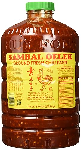 Huy Fong Sambal Oelek Chili Sauce, 8.5 Pound (136 Ounce) - Spicy, All-Natural Condiment for Cooking and Dipping