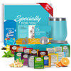 Mothers Day Gifts For Mom Tea Gifts For Women - Sampler Gift Basket With 15 Unique Blends  Honey Sticks  Stainless Tumbler & Gift-Ready Box (Mom Card-Teal)