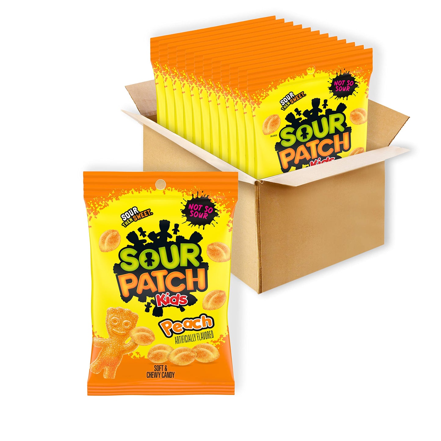 Sour Patch Kids Peach Soft & Chewy Candy, Bulk Candy, 12-8.07 Oz Bags