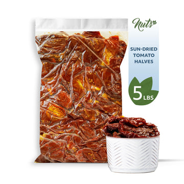 Nuts U.S. - Sun-Dried Tomatoes | Halves And Salted | Sulfured | Vegan | Gluten Free And Non Gmo| Packed In Vacuumed Bags!!! (5 L