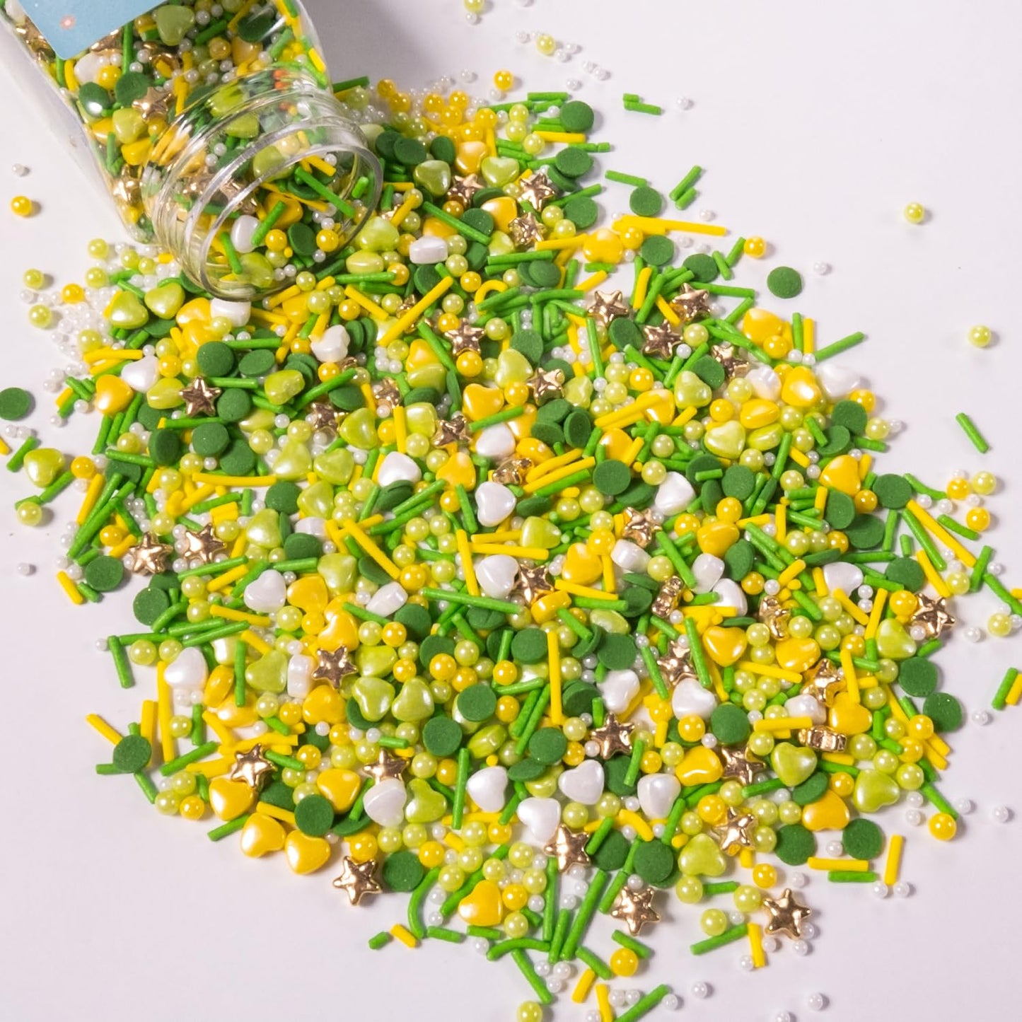 Cobakey Easter Sprinkles for Cookies 4.23 Ounce Spring Sprinkles for Baking Gold Star Edible Heart Perfect for Easter Cake Decor