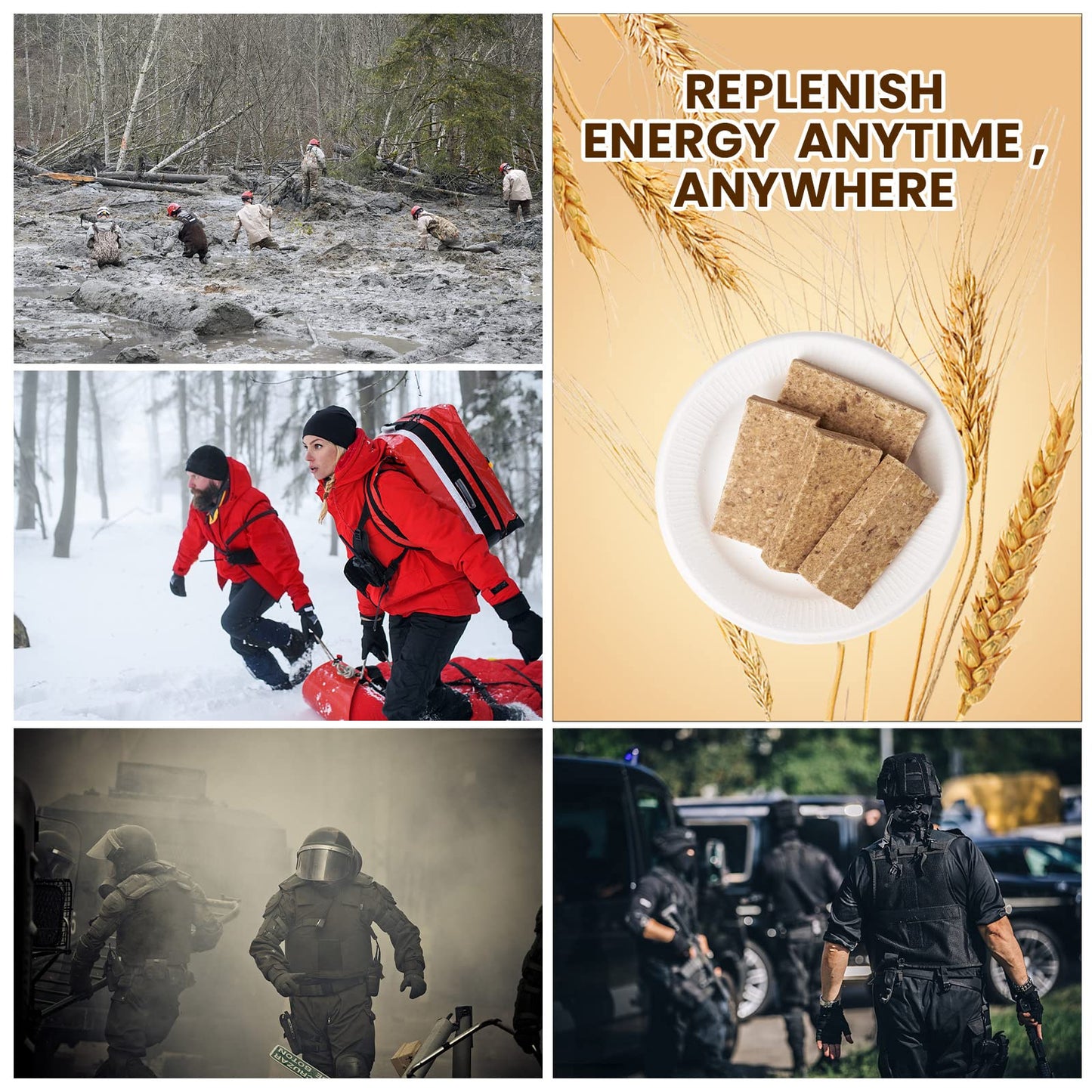 Emergency Food Ration Bars 1 Pack, Original Flavor Survival Tabs Supply For Outdoor Camping Emergency Snowstorm Earthquake Disaster Preparedness Kit With 20 Years Long Self Life, 250G/Bar
