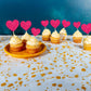 Gyufise Heart Cupcake Toppers 30Pcs Glitter Paper Rose Red for Valentines Day Wedding Party Decorations