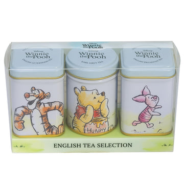 New English Teas Winnie The Pooh & Friends 3X Mini Tea Tins With English Loose Leaf Tea
