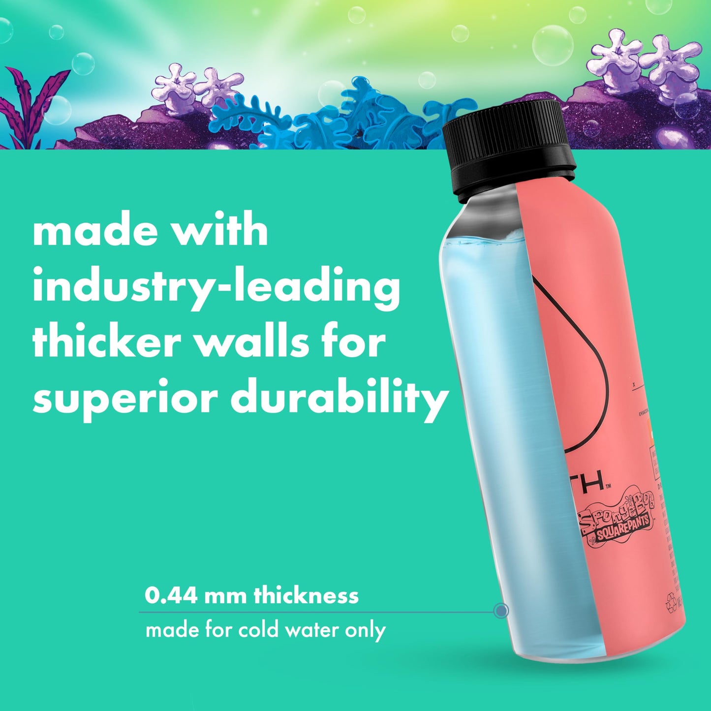 Path Still Water Ultra-Purified, Ph-Balanced, Locally Sourced - Nickelodeon Patrick Edition Aluminum Water Bottle - Bpa-Free, Re