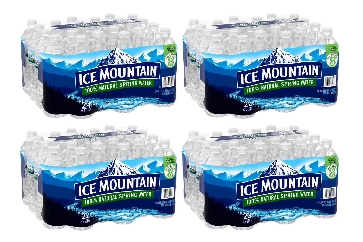 Generic Ice Mountain Spring Water Case Bundles - 16.9 Fl Oz (Pack of 96) - 4 Cases of 24 Bottles