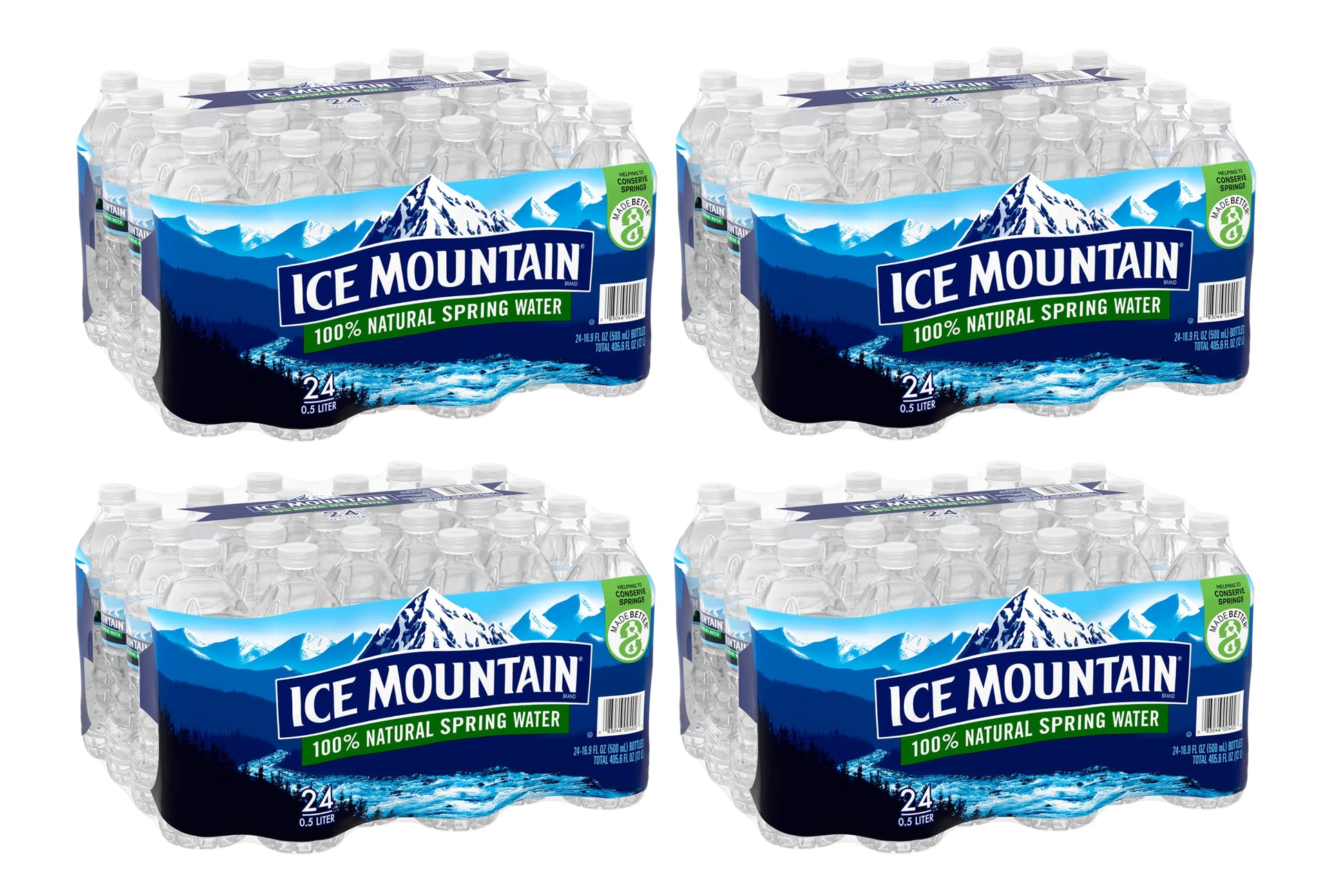 Generic Ice Mountain Spring Water Case Bundles - 16.9 Fl Oz (Pack of 96) - 4 Cases of 24 Bottles