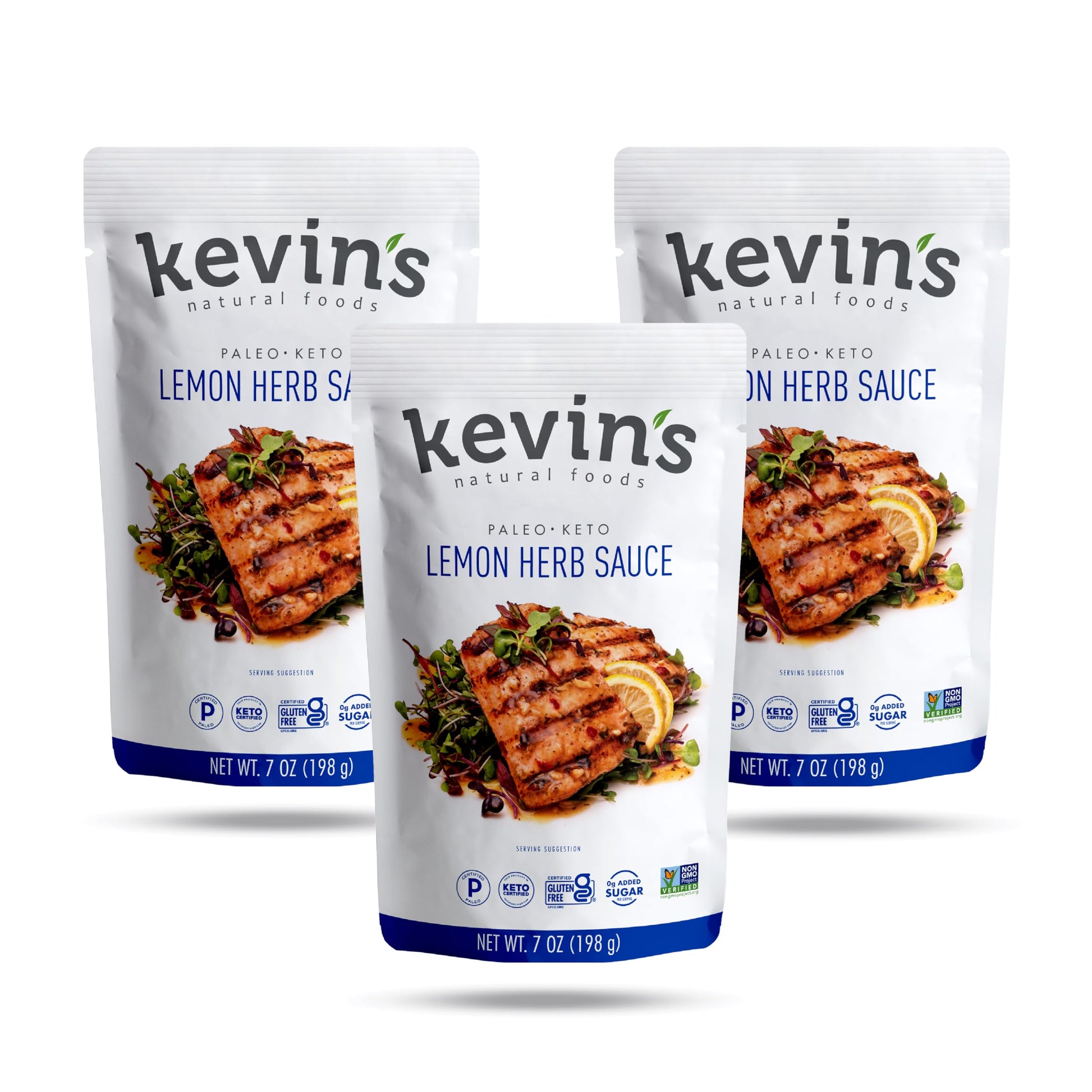 Kevin'S Natural Foods Lemon Herb Sauce - Paleo Simmer Sauce - Stir-Fry Sauce, Gluten Free, No Preservatives, Non-Gmo - 3 Pack (L