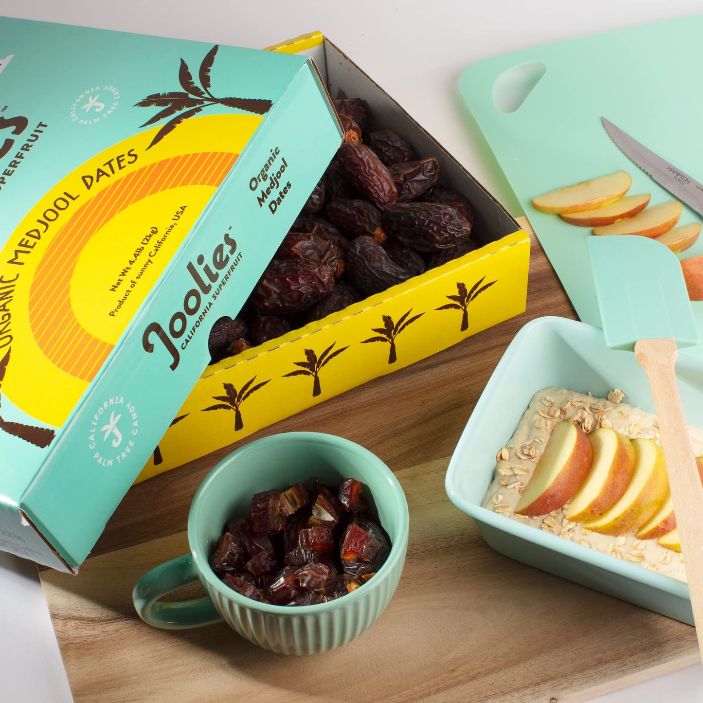 Joolies Organic Whole Medjool Dates | Large/Jumbo Grade, 4.4 Pound Eco Friendly Bulk Box | Fresh California Grown Fruit | Vegan,