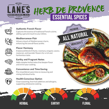 Lane'S Herbs De Provence Seasoning Spice, All-Natural Mediterranean Herb De Provence Seasoning For Meat, Veggies, Soups & Sauces