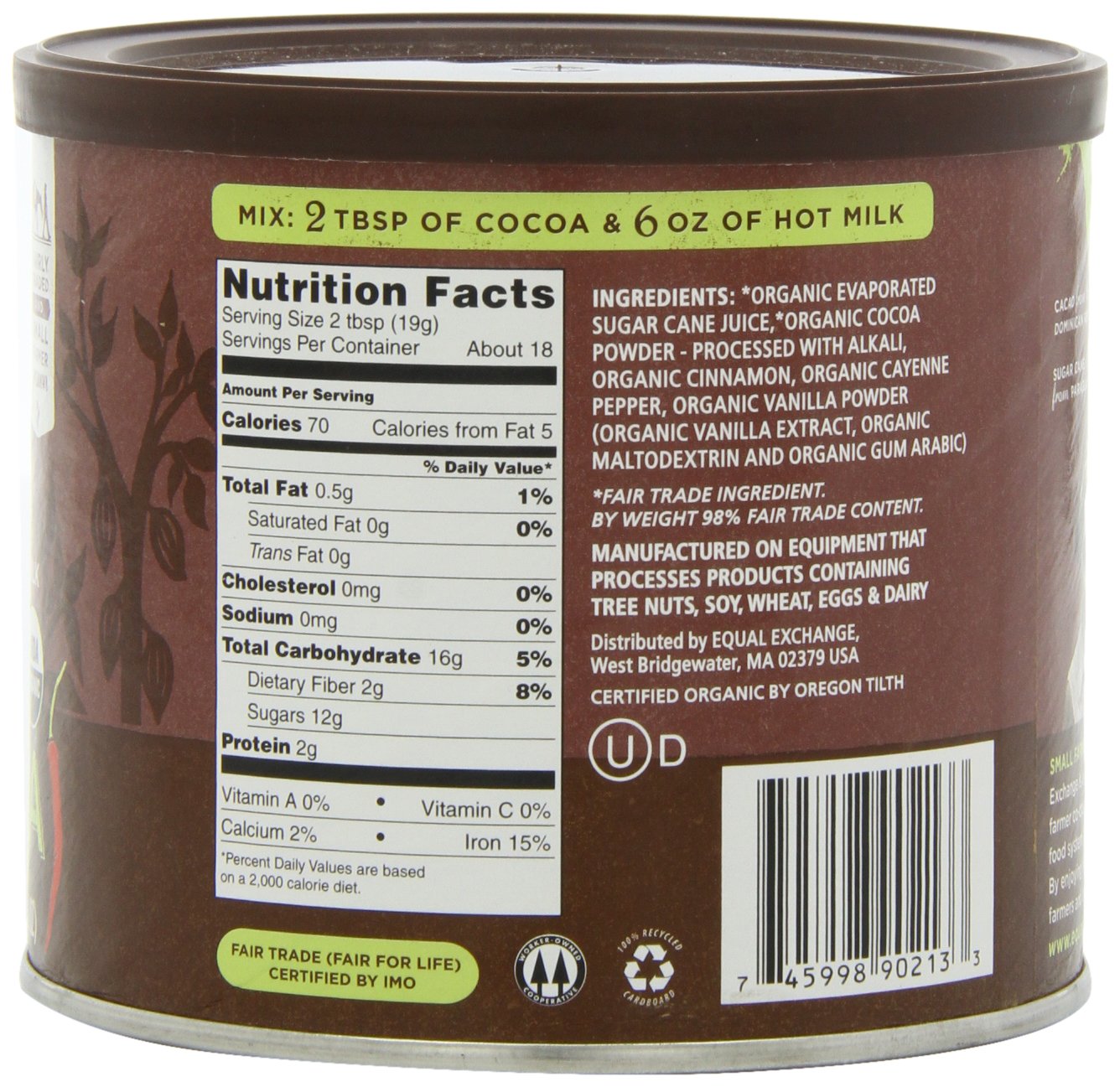 Equal Exchange Organic Spicy Hot Cocoa, 12-Ounce (Pack of 3)