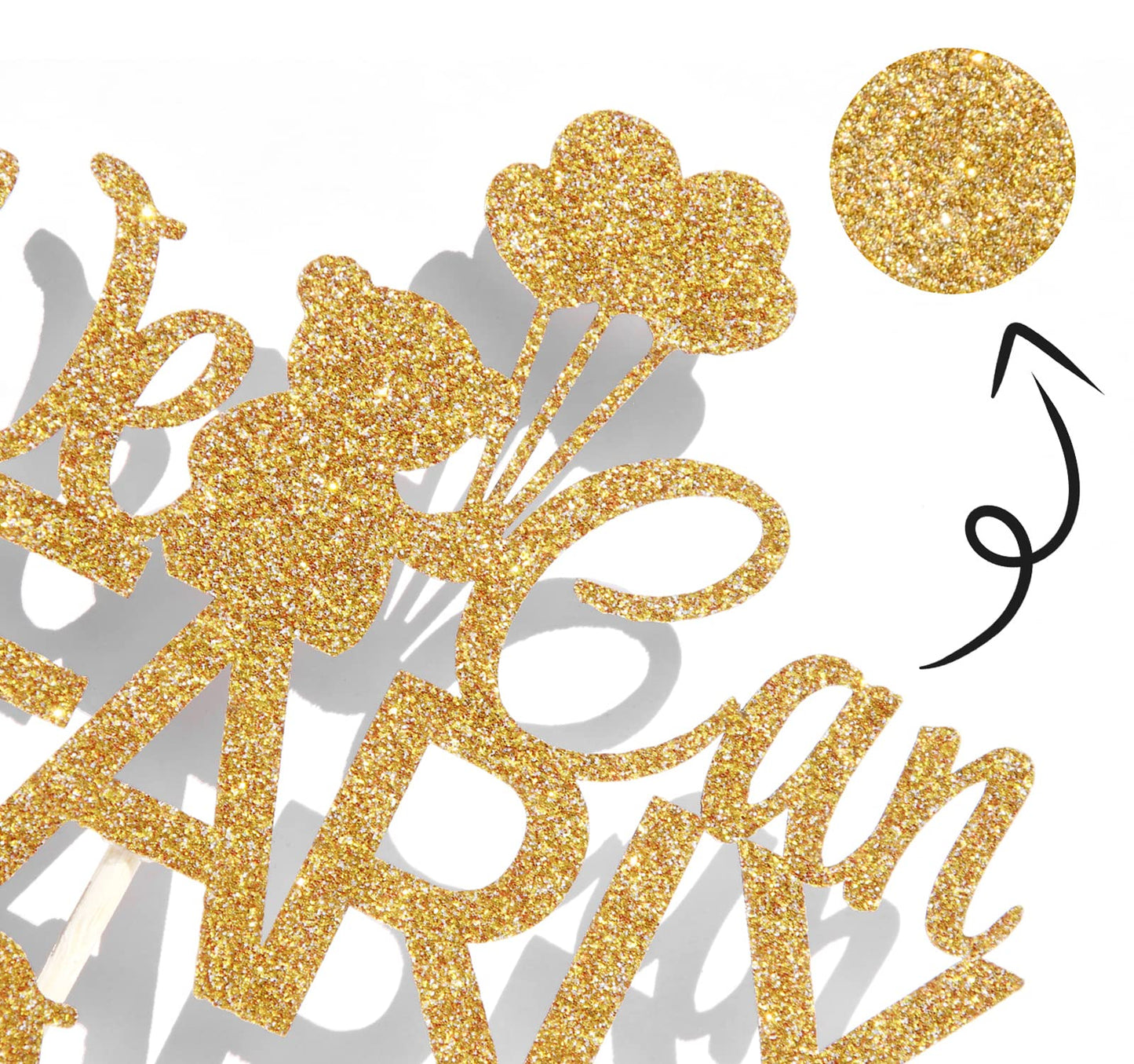 We Can Bearly Wait Baby Shower Cake Topper, Baby Bear Theme Baby Shower Gender Reveal Party Decoration Supplies Gold Glitter.