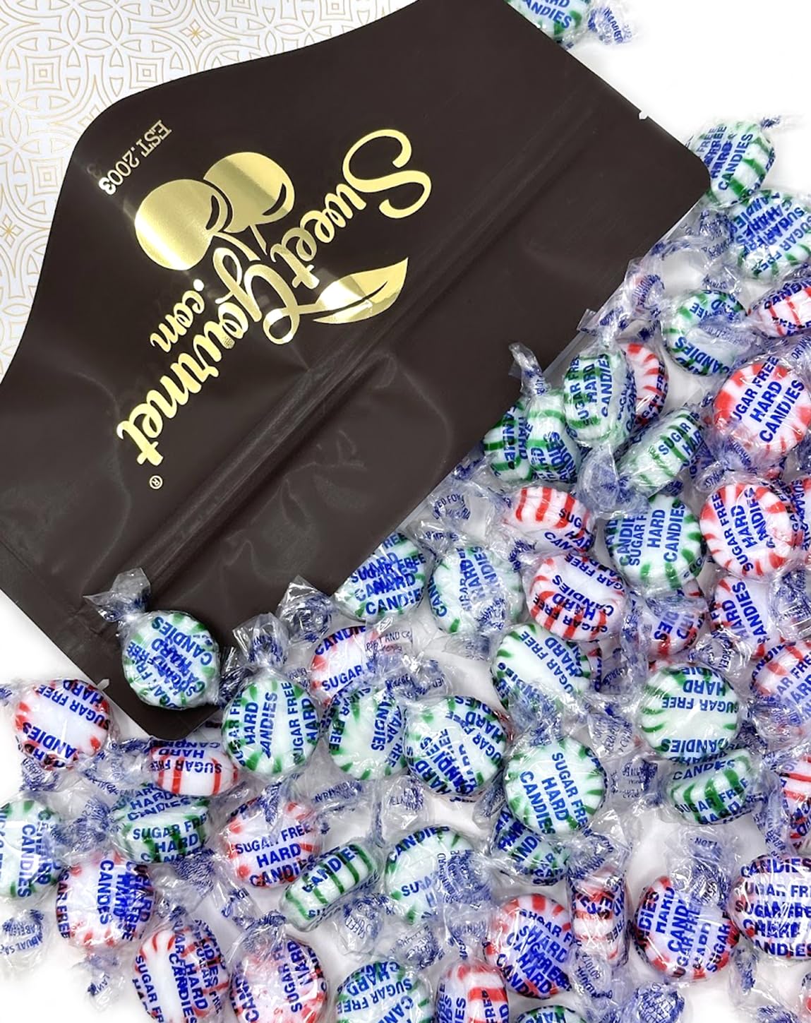 SweetGourmet Sugar-Free Christmas Mint Mix Arcor Bulk Hard Candy | 2 Pounds