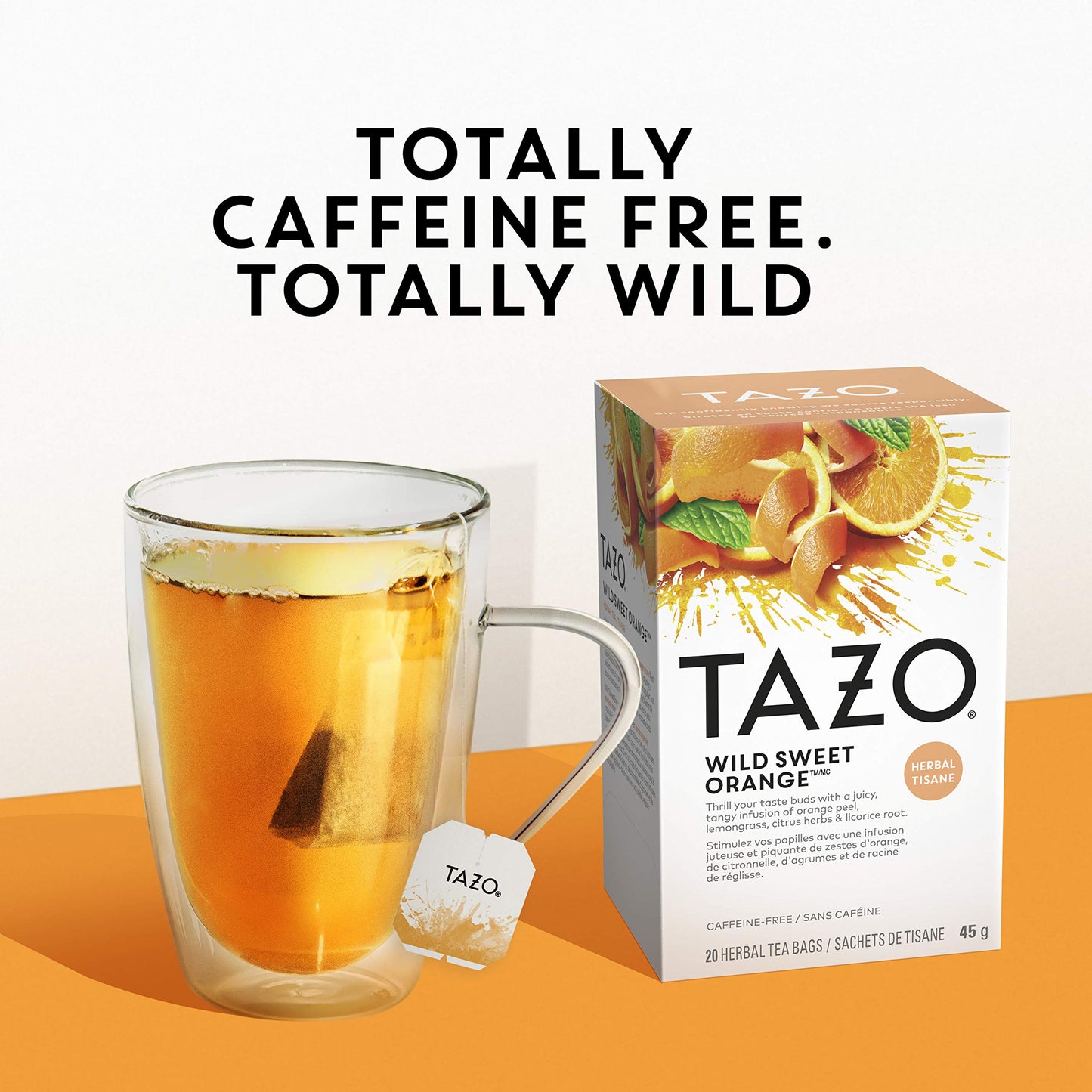 Tazo Wild Sweet Orange Tea Bags, Unsweetened Herbal Tea, Caffeine-Free, 120 Total Tea Bags (20Ct - Pack Of 6)
