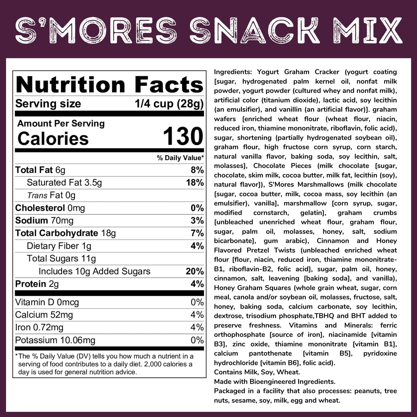 S'Mores Trail / Snack Mix - 1.5 Lb Container