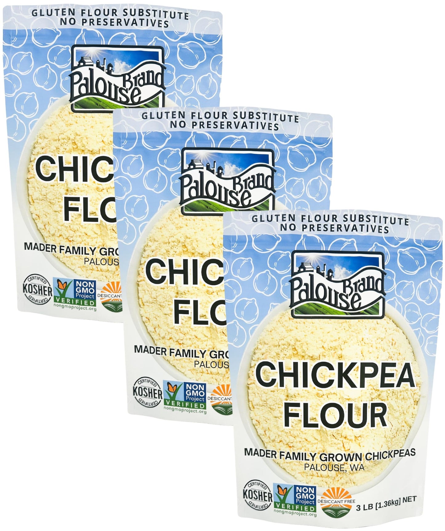 Palouse Brand Certified Glyphosate Residue Free Chickpea Flour | 9 LBS | Family Farmed in Washington State | Unbleached | Non-GM