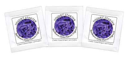 Yogurt Starter Cultures - Pack of 3 Freeze-dried Culture Sachets for Balkan Style Plain Yogurt