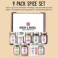 Burlap & Barrel 9-Pack Spice Gift Set – Includes Cinnamon, Garlic, Lime & More – 9 Full-Size Jars