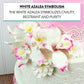 Global Sugar Art Azalea 1.75 Inch Sugar Cake Flowers White With Wire And Stamen, 10 Count By Chef Alan Tetreault