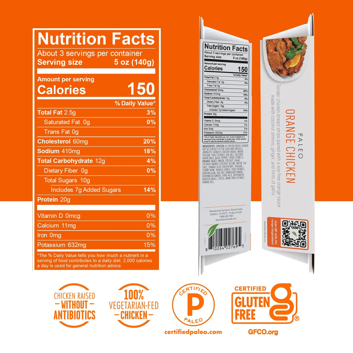 KevinS Natural Foods Orange Chicken, 16 Oz