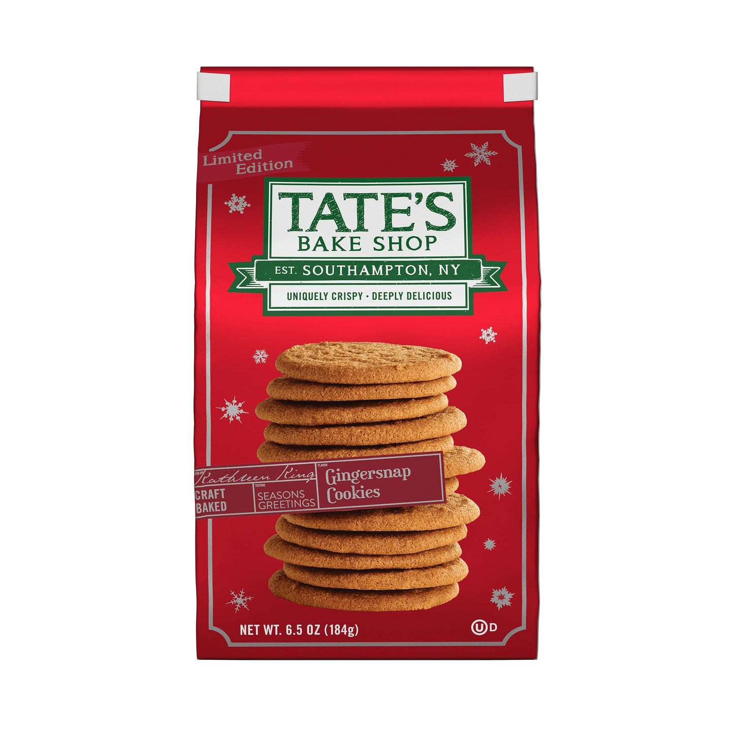 Tates Bake Shop Gingersnap Cookies  Holiday Cookies  6.5 oz