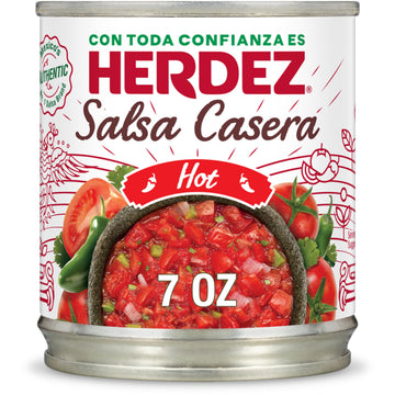 HERDEZ Salsa Casera, Hot, 7 oz Can (12 Pack) - Authentic Mexican Homestyle Salsa, Perfect for Tacos, Chips & Dips