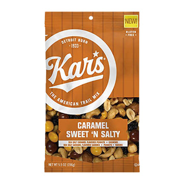 Kars Nuts Caramel Sweet N Salty Trail Mix - 5.5 Oz Snack Packs, Pack Of 12 - Snacks For Adults And Kids