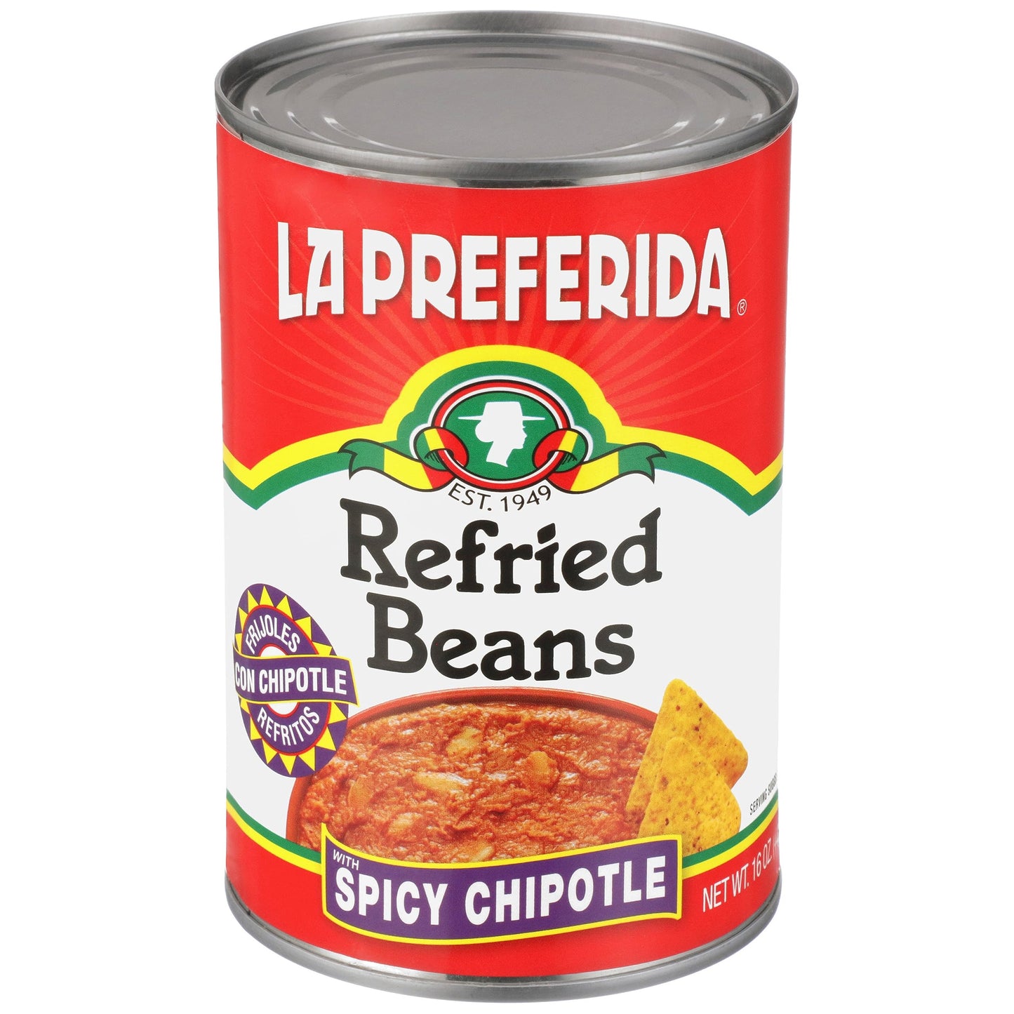 La Preferida Refried Beans, Spicy Chipotle, 16-Ounce (Pack Of 12)