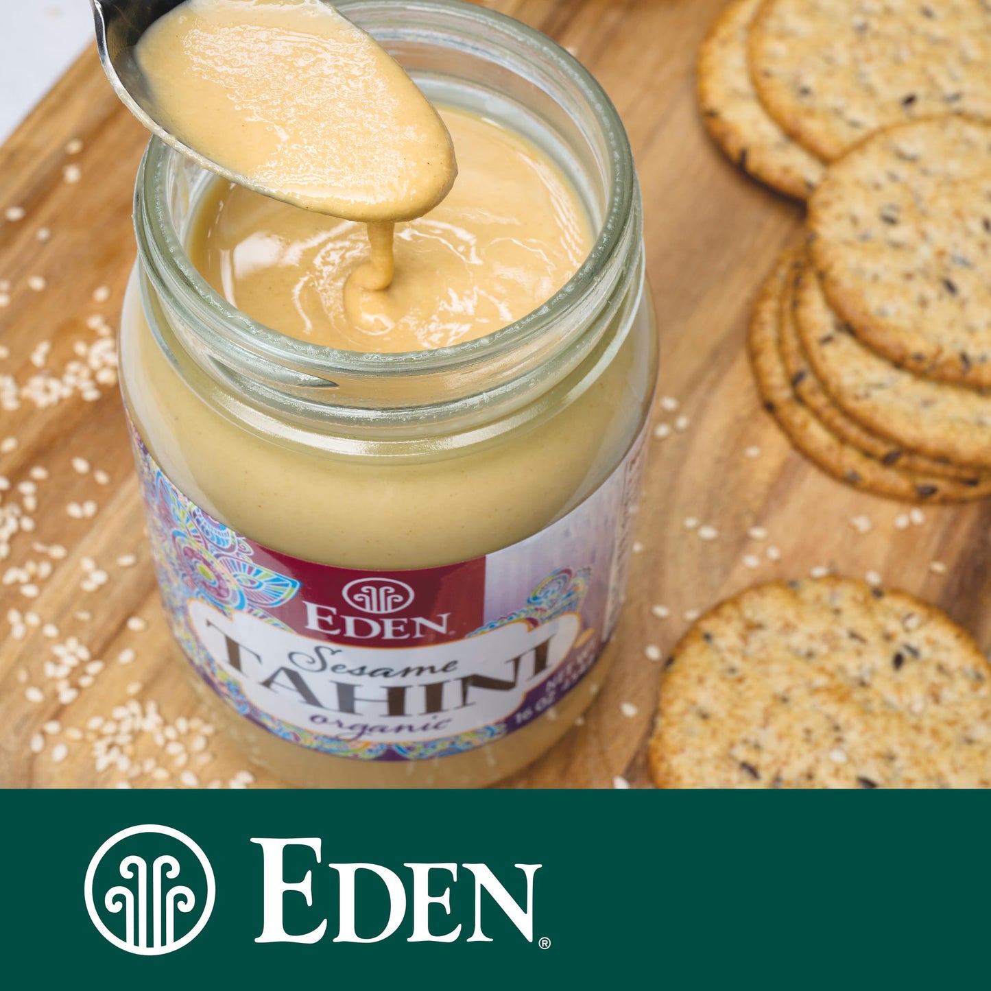 Eden Organic Roasted Tahini, 16 Oz Glass Jar