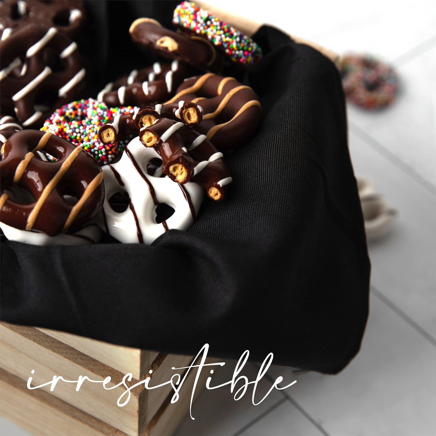 GLUTEN FREE PALACE Chocolate Covered Pretzels Gift Basket - Gluten Free Snack - 1 Count - Easter & Purim   - 4 Flavors