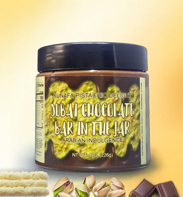 Freeze Munch Gourmet Kunafa Chocolate Jar, Pistachio Spread, 8 oz, Dark Chocolate