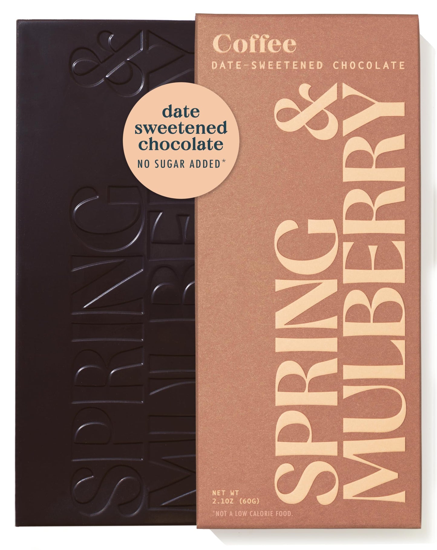 Spring & Mulberry Dark Chocolate Bars - Refined Sugar Free Dark Chocolate Sweetened with Dates, Healthy Chocolate - Coffee 3 Pac