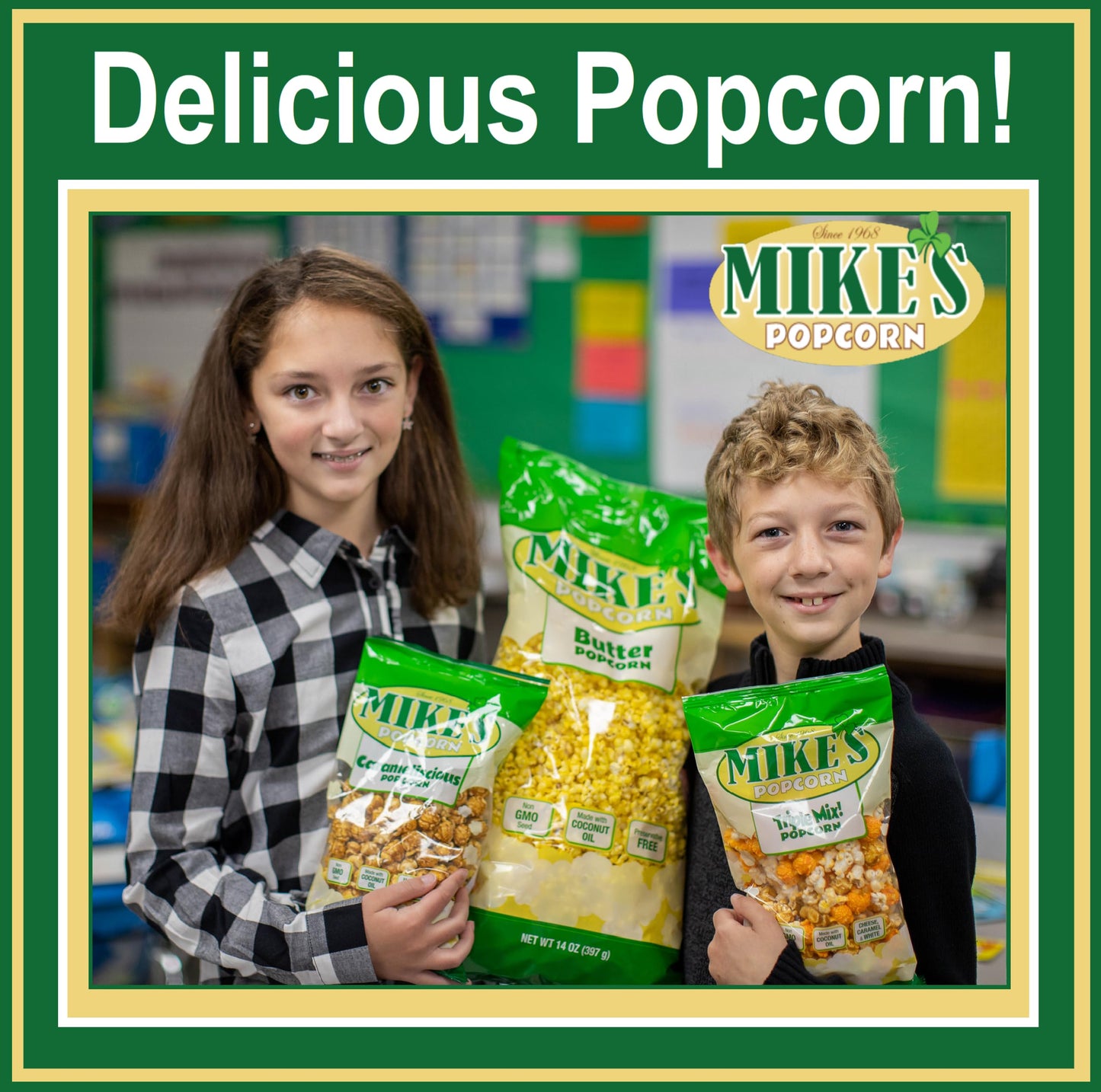 Mike's Popcorn Butter Popcorn - 14 Ounce (Pack of 1) - Delicious, Rich Flavor