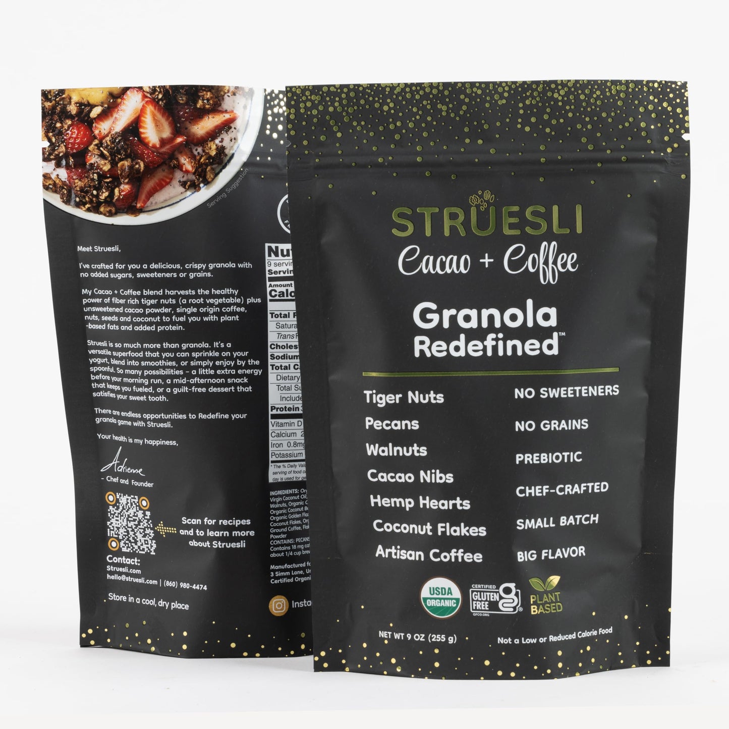 Struesli Organic Cacao Coffee Granola, Keto & Paleo Friendly, Gluten-Free, 18 Ounce (Pack of 2)