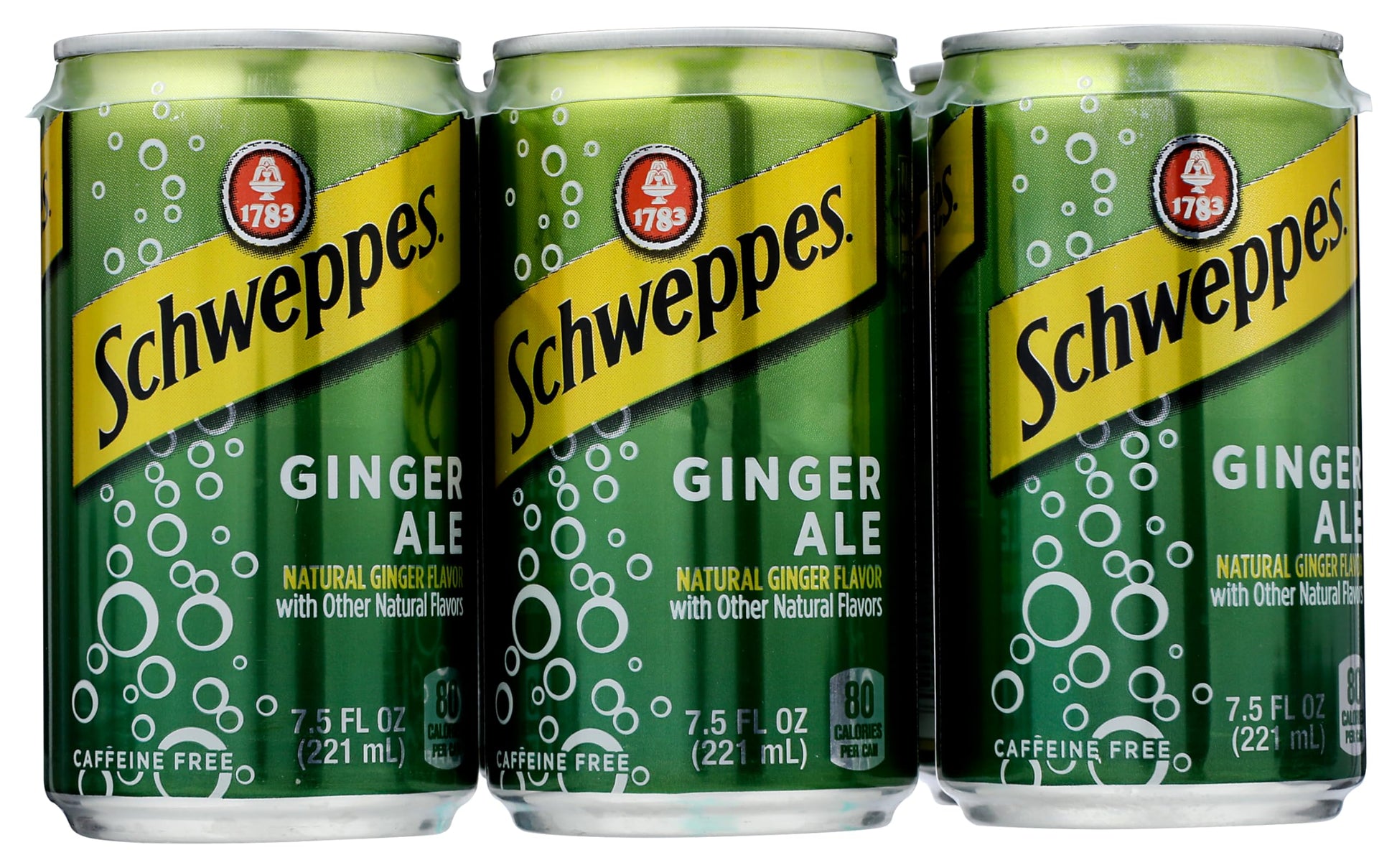 Schweppes Ginger Ale Mini Can, 7.5 Fl Oz, Pack of 6, Model Ad-bm1-11439
